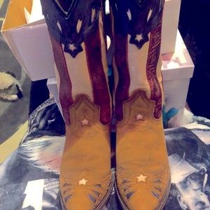 Authentic Leather Cowgirl Boots - Patriotic Design by LAREDO WESTERN BOOTS